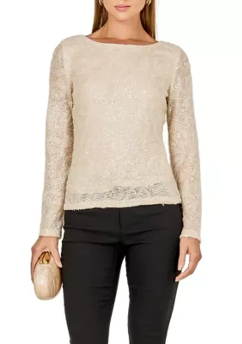 Scoop Neck Sequin Top