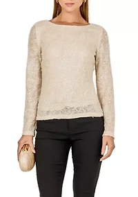 Scoop Neck Sequin Top