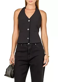 Halter Neck Open Back A-Line Vest