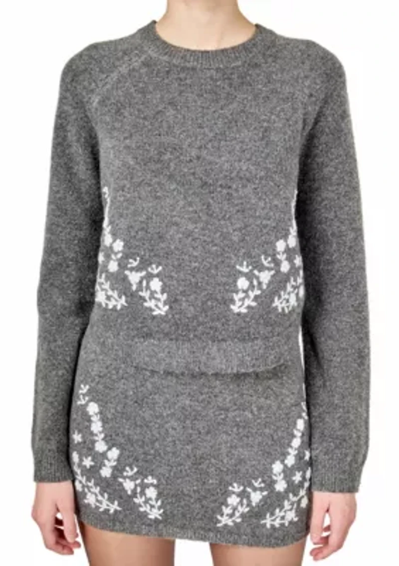 Floral Embroidered Sweater