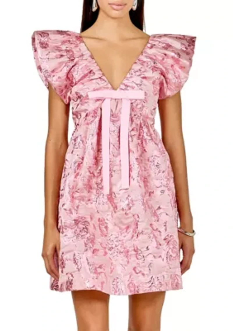 Jacquard Print Mini Dress