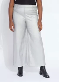 Metallic Coated Wide Leg Denim Curvy