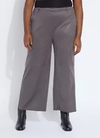 Amina Patent Foil Vegan Suede Pant Curvy