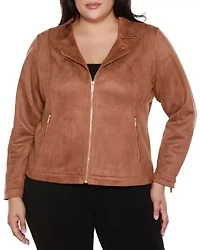 Plus Faux-Suede Moto Jacket