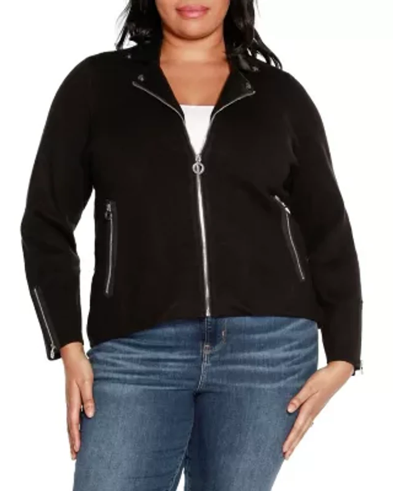 Plus Motorcycle Sweater Jacket