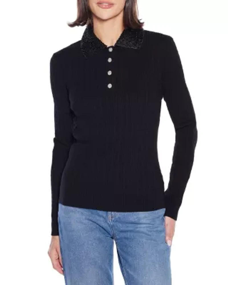 Beaded Collar Sweater