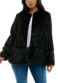 Mixed faux fur jacket