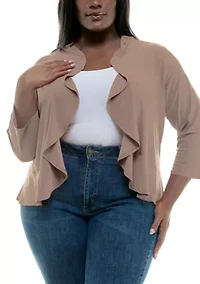 Ruffle front bolero solid