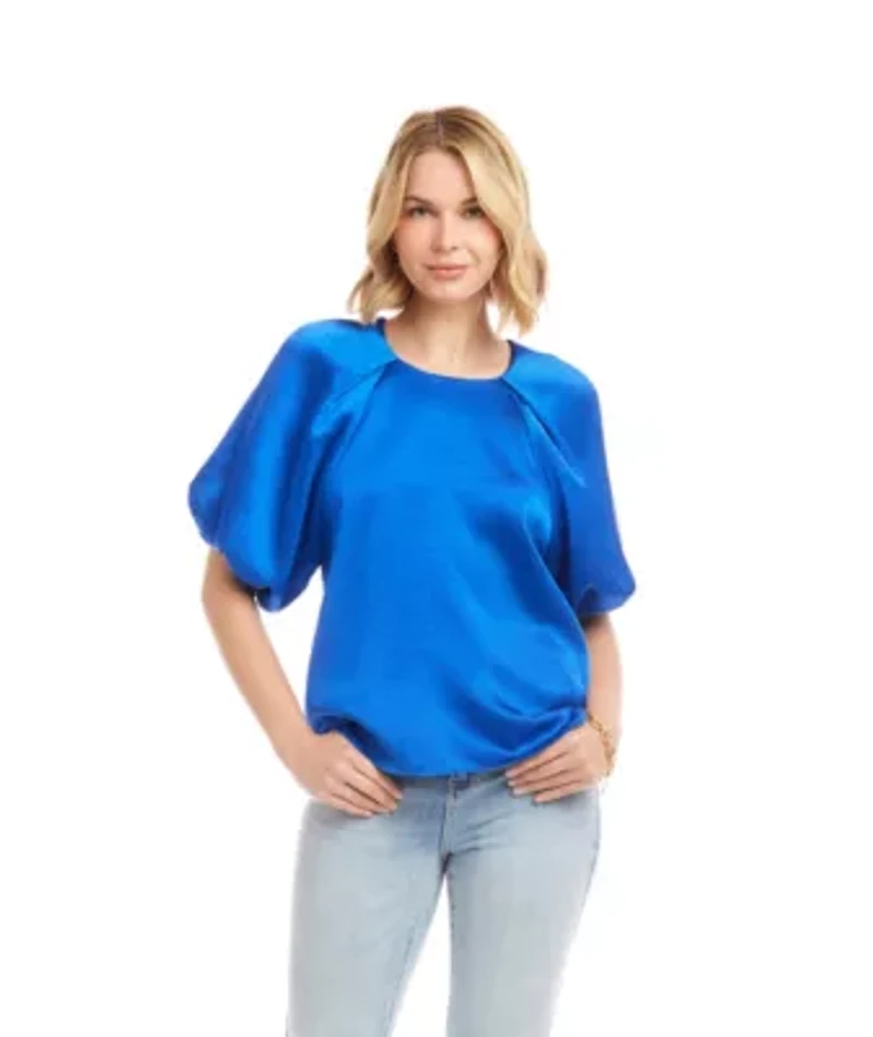 Puff Sleeve Satin Top