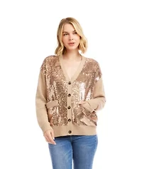 Rhinestone Embroidered Flower Sweater