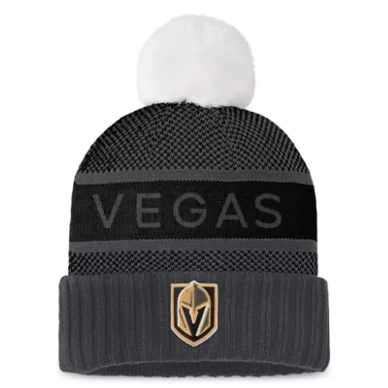 NHL Fanatics Vegas Golden Knights Authentic Pro Rink Cuffed Knit Hat with Pom