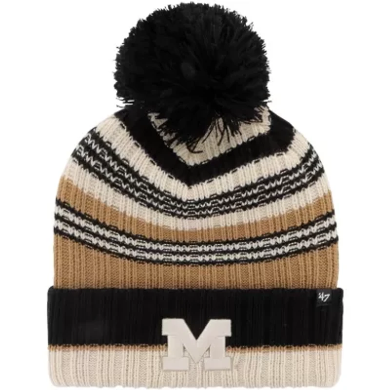 NCAA Michigan Wolverines Barista Cuffed Knit Hat with Pom