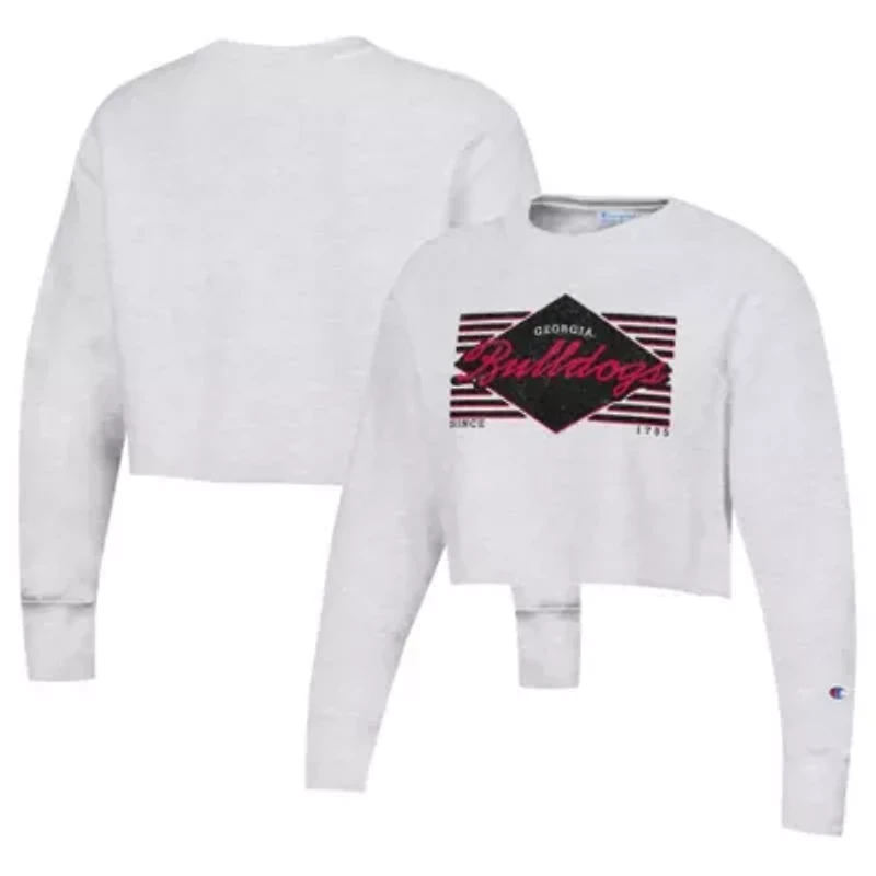 NCAA Georgia Bulldogs Reverse Weave Cropped Pullover Sweatshirt