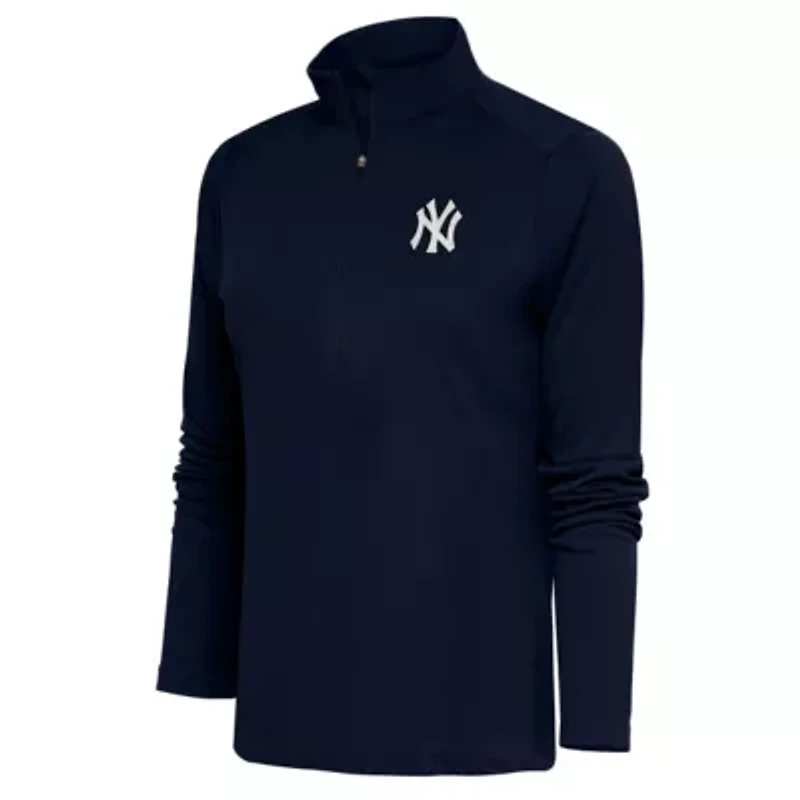 MLB New York Yankees Brushed Metallic Tribute Half-Zip Pullover Top