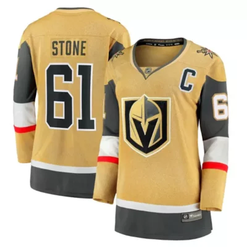 NHL Fanatics Mark Vegas Golden Knights Captain Patch Home Breakaway Player Jersey