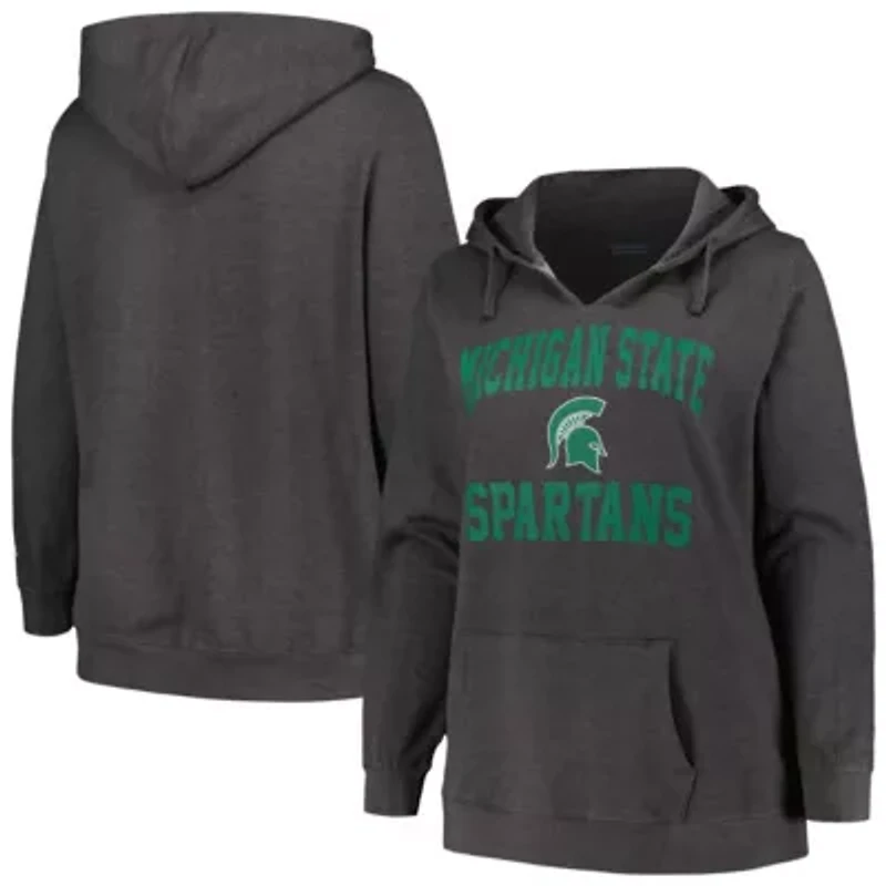 NCAA Michigan State Spartans Plus Heart & Soul Notch Neck Pullover