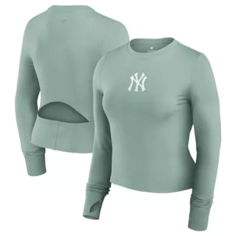 MLB Fanatics New York Yankees Studio Fitted Long Sleeve Gym Top