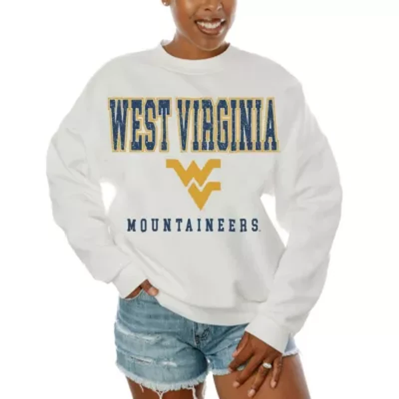 NCAA West Virginia Mountaineers Oversized Freestyle Fleece Pullover Sweatshirt