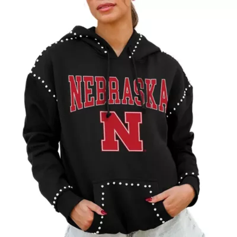 NCAA Nebraska Huskers Studded Pullover Hoodie