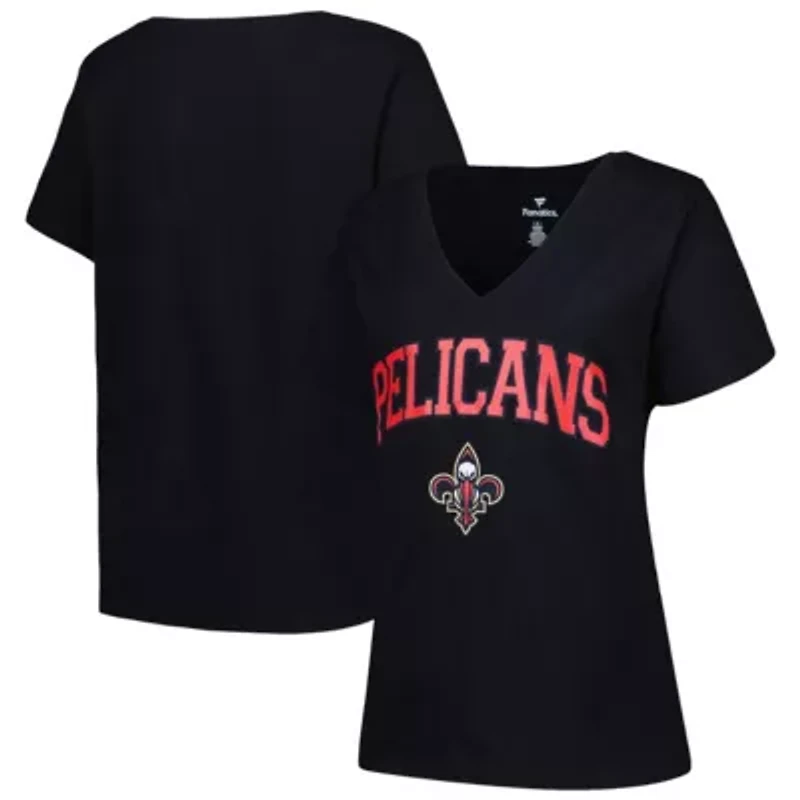 NBA New Orleans Pelicans Plus Arch Over Logo V-Neck T-Shirt