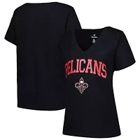 NBA New Orleans Pelicans Plus Arch Over Logo V-Neck T-Shirt