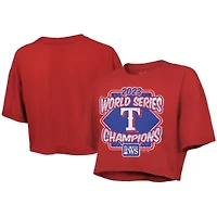 MLB Texas Rangers 2023 World Series s Best Face Forward Boxy Cropped Tri-Blend T-Shirt