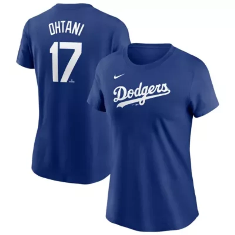 MLB Nike Shohei Ohtani Los Angeles Dodgers Cooperstown Collection Fuse Name & Number T-Shirt