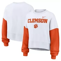NCAA Nike Clemson Tigers Oversized Color-Block Pullover Sweatshirt