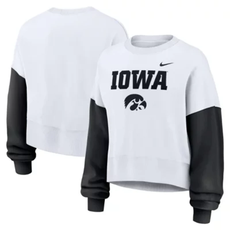 NCAA Nike Iowa Hawkeyes Oversized Color-Block Pullover Sweatshirt
