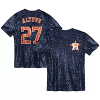 MLB Juniors Jose Altuve Houston Astros Name & Number Sequin V-Neck Top