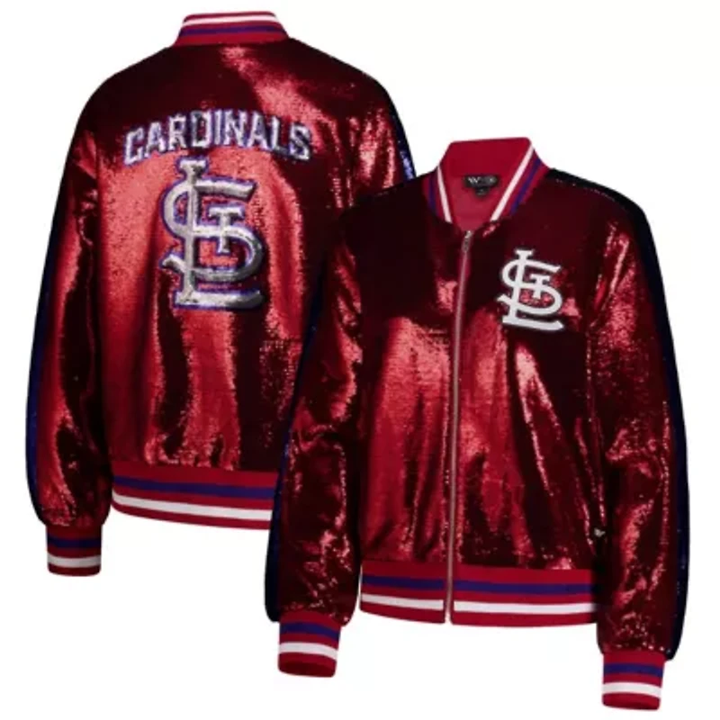 MLB St. Louis Cardinals Sequin Full-Zip Bomber Jacket