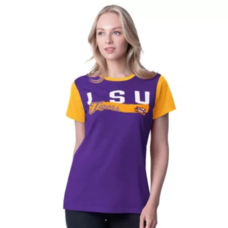 NCAA LSU Tigers Racer Crewneck Ringer T-Shirt