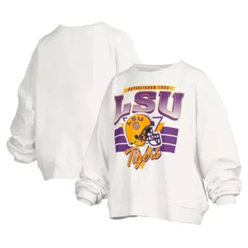 NCAA LSU Tigers Janice Retro Logo Oversized Pullover Sweatshirt
