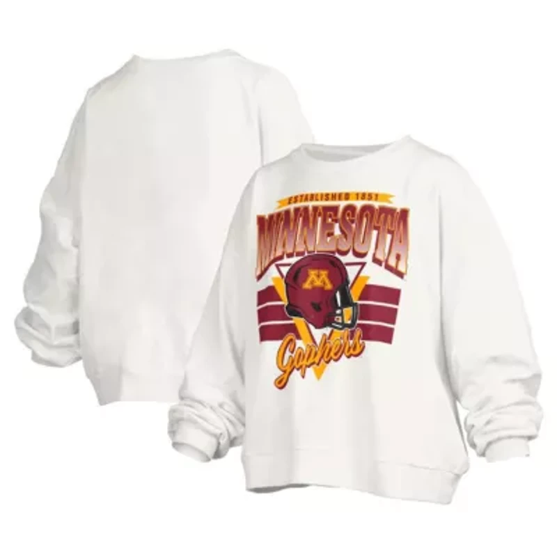NCAA Minnesota Golden Gophers Janice Retro Logo Oversized Pullover Sweatshirt