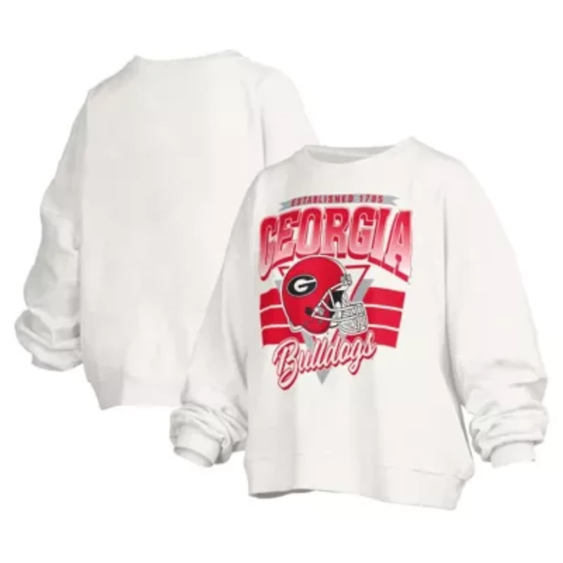 NCAA Georgia Bulldogs Janice Retro Logo Oversized Pullover Sweatshirt