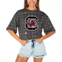 NCAA South Carolina Gamecocks Go Time Rhinestone Crop T-Shirt