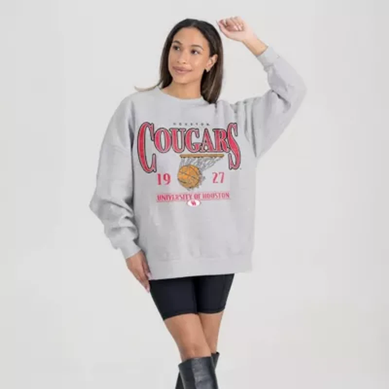 NCAA Houston Cougars Basketball Premium Fleece Drop Pullover Sweatshirt