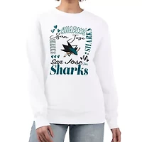 NHL San Jose Sharks Collage Graphic Fleece Long Sleeve Pullover Sweatshirt