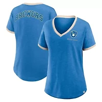 MLB Fanatics Milwaukee Brewers Binge Worthy Stadium Slub V-Neck T-Shirt