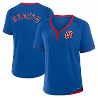 MLB Fanatics Atlanta Braves Cooperstown Collection League Diva Raglan V-Neck T-Shirt