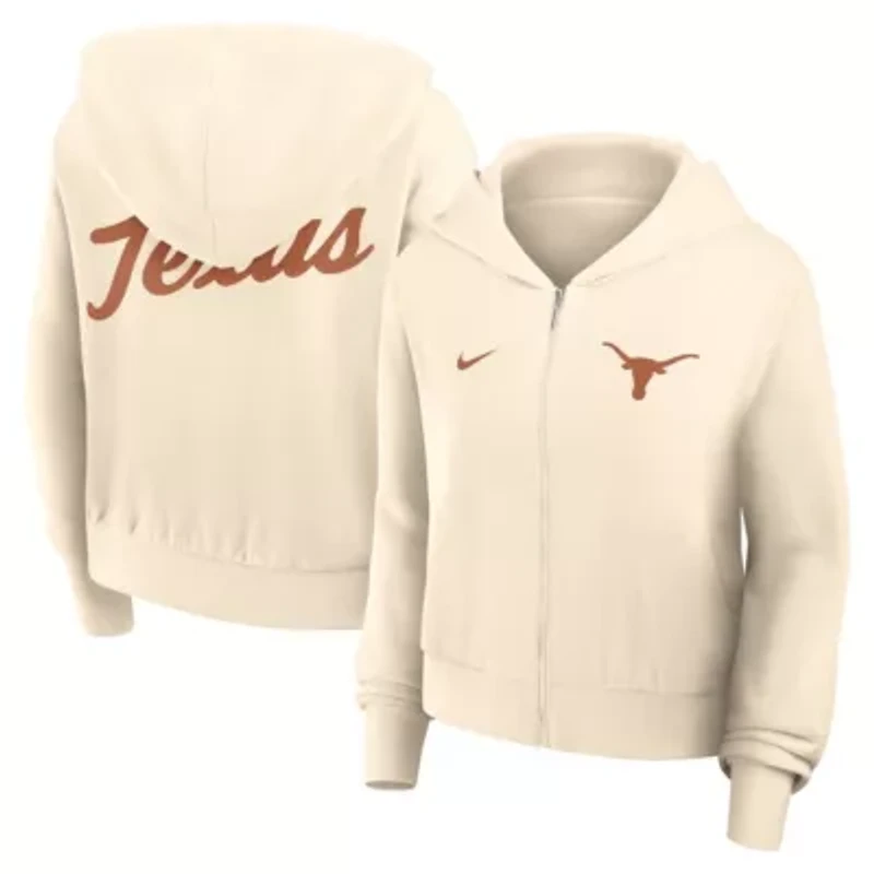 NCAA Nike Texas Longhorns Cropped Chill Full-Zip Hoodie