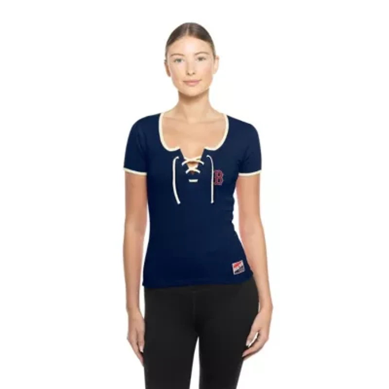 Boston Red Sox MLB Throwback Lace Up T-Shirt