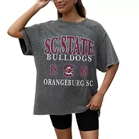 SC State Bulldogs NCAA Grey South Carolina Oversized Snow Wash T-Shirt