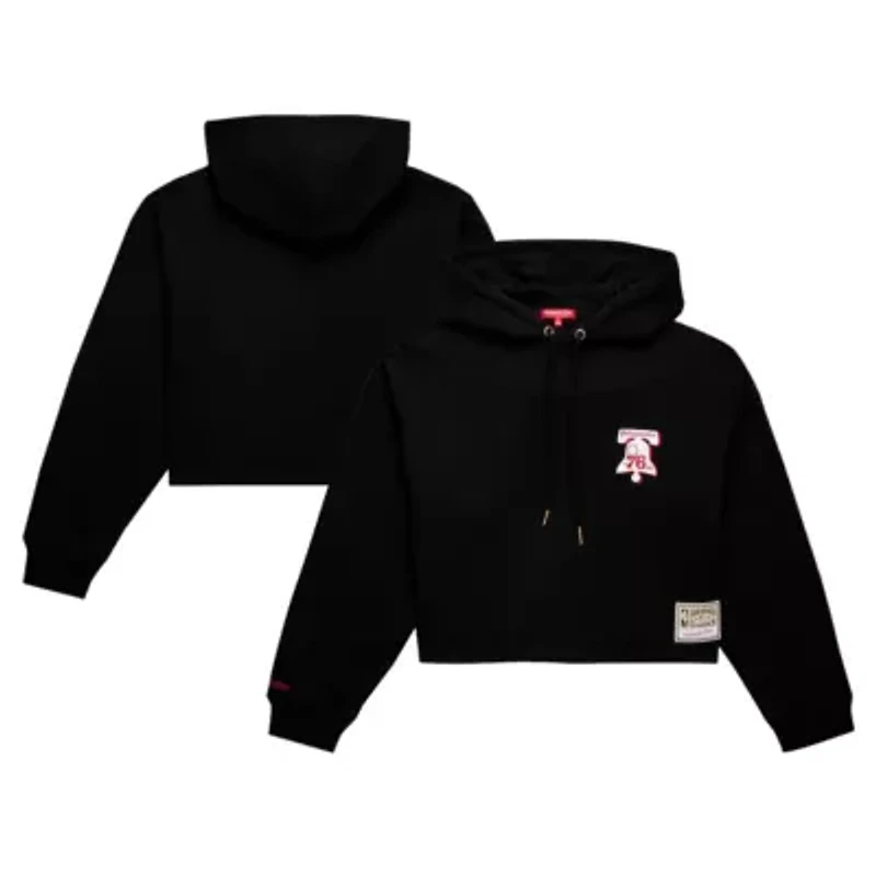 NBA Philadelphia 76ers Hardwood Classics Cropped Pullover Hoodie
