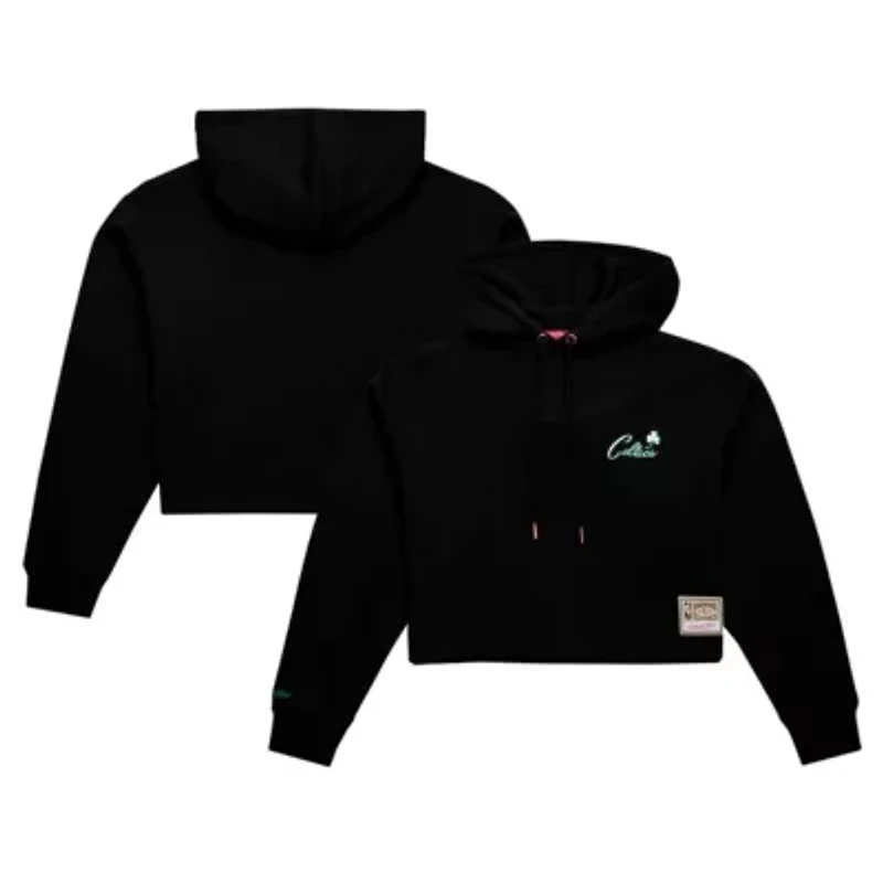 NBA Boston Celtics Hardwood Classics Cropped Pullover Hoodie