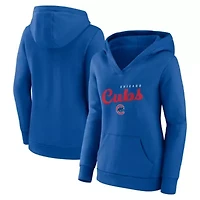 MLB Logo Athletic Chicago Cubs Triumphant V-Neck Pullover Hoodie