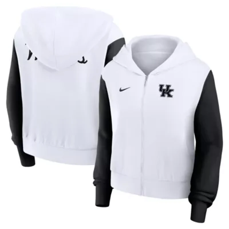 NCAA Nike Kentucky Wildcats Cropped Color-Block Script Full-Zip Hoodie