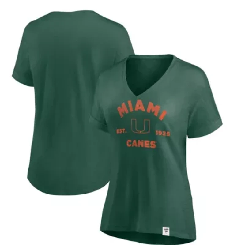 Miami (FL) Hurricanes NCAA Fanatics True Classics Slub Flowy V-Neck T-Shirt