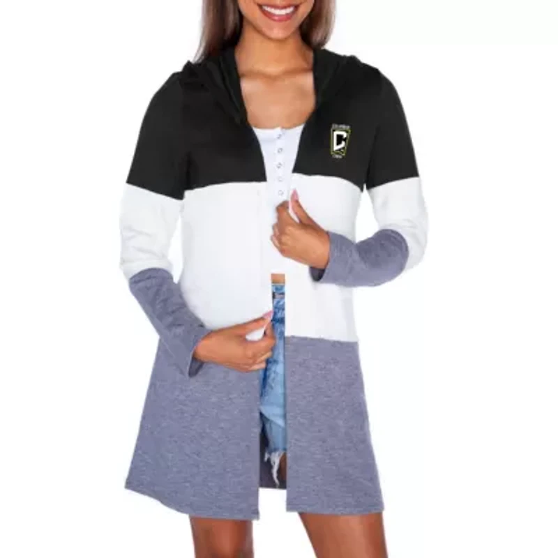 MLS Columbus Crew Offside Hustle Colorblock Tri-Blend Hooded Cardigan