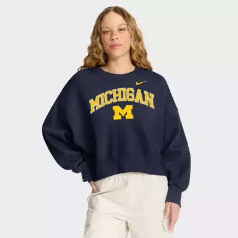 NCAA Nike Michigan Wolverines Oversized Phoenix Arch Pullover Sweatshirt